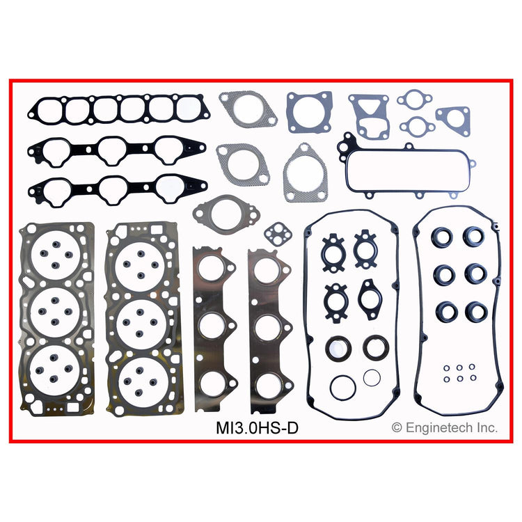 Enginetech Engine Cylinder Head Gasket Set for Mitsubishi, Chrysler, and Dodge Vehicles (Part MI3.0HS-DWB)