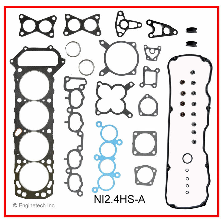 Enginetech Engine Cylinder Head Gasket Set for Nissan 240SX and D21 with Head Bolts (Part NI2.4HS-AWB)