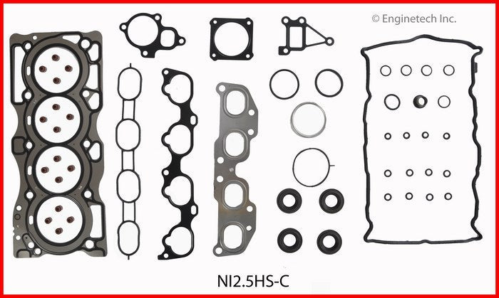 Enginetech NI2.5HS-C Engine Cylinder Head Gasket Set for Nissan Cars and Trucks