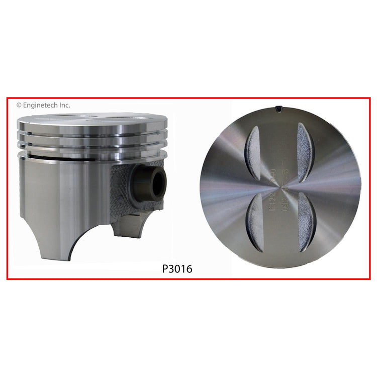 Enginetech P3016(8)030 Engine Piston Set Without Rings for Classic Pontiac Models