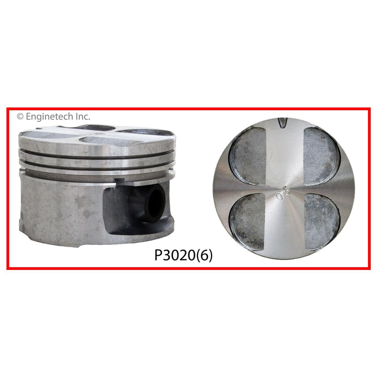 Enginetech P3020(6)STD Engine Piston Set Without Rings for Chevrolet Lumina and Monte Carlo