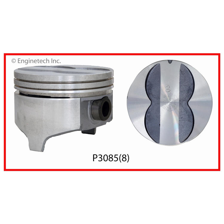 Enginetech P3085(8)060 Engine Piston Set Without Rings for Pontiac Models