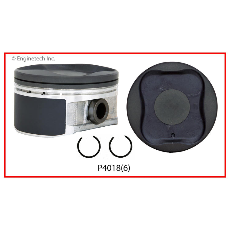 Enginetech P4018(6).50 Engine Piston Set Without Rings for Toyota Tacoma, 4Runner, and Tundra