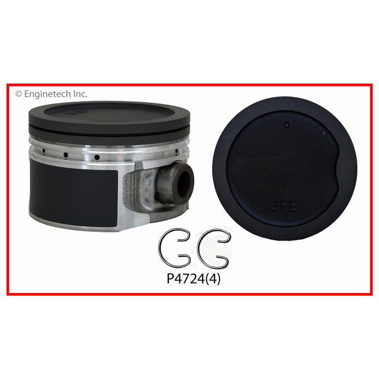 Enginetech P4724(1)STD Engine Single Piston Without Rings for Toyota Tacoma & 4Runner