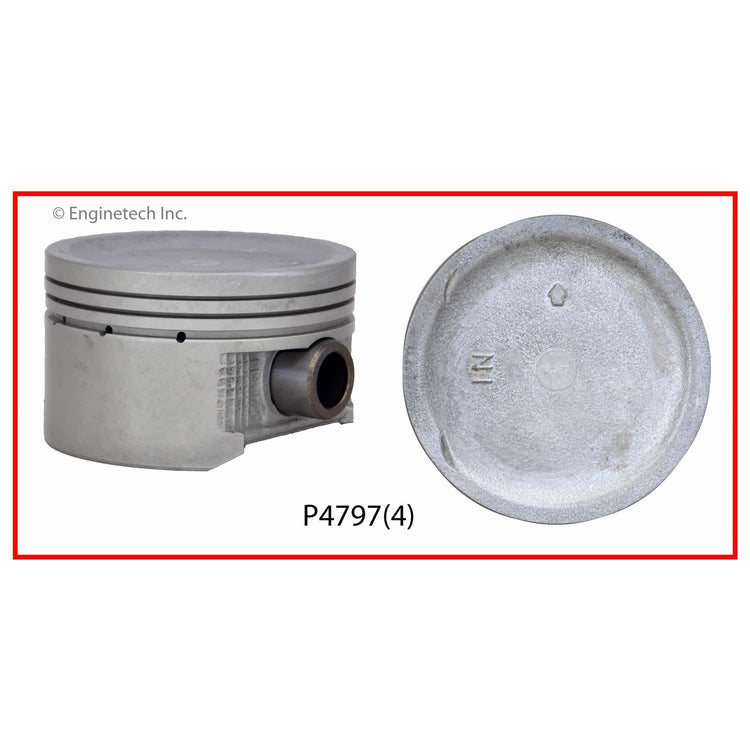 Enginetech P4797(4)STD Engine Piston Set Without Rings for Honda Civic
