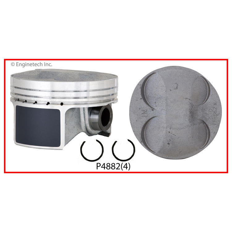 Enginetech P4882(4).50 Engine Piston Set Without Rings for Honda and Acura Models