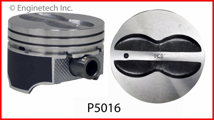 Enginetech P5016(8)030 Engine Piston Set Without Rings for Chevy and GMC Models