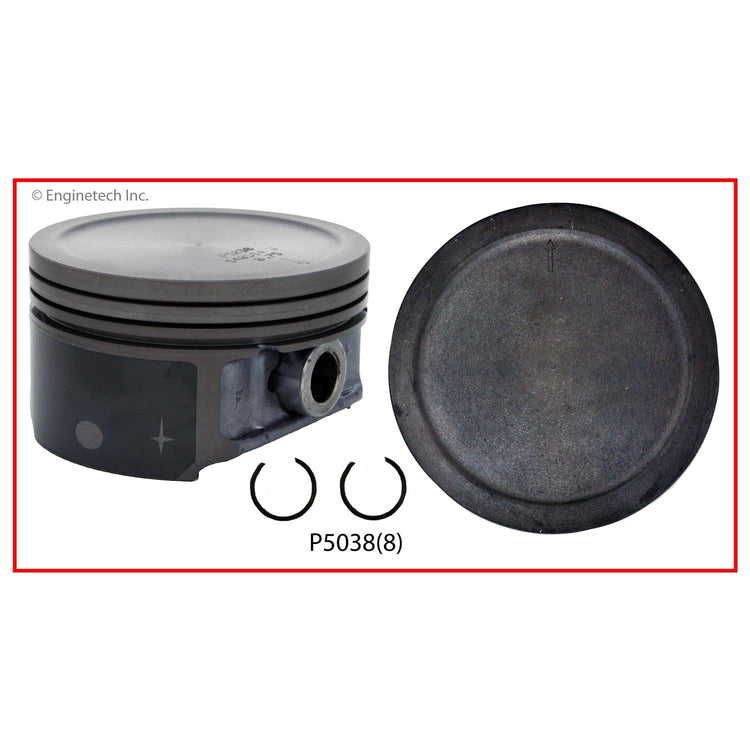 Enginetech P5038(8)020 Engine Piston Set Without Rings for Chevy 2004 Models