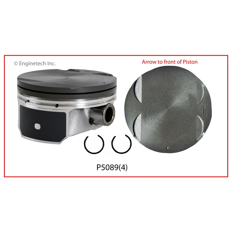 Enginetech P5089(4)STD Engine Piston Set Without Rings for 2010-2013 Vehicles
