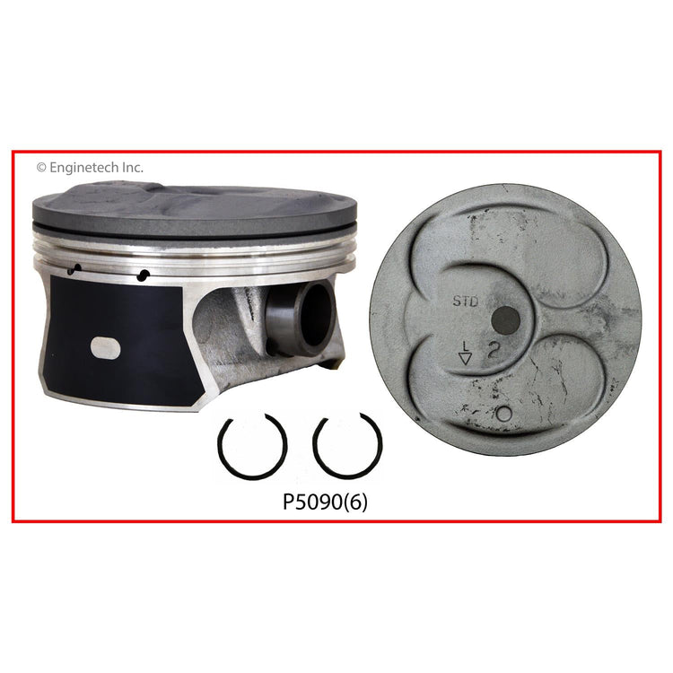 Enginetech P5090(6)STD Engine Piston Set Without Rings for 2010-2014 SUVs and Crossovers