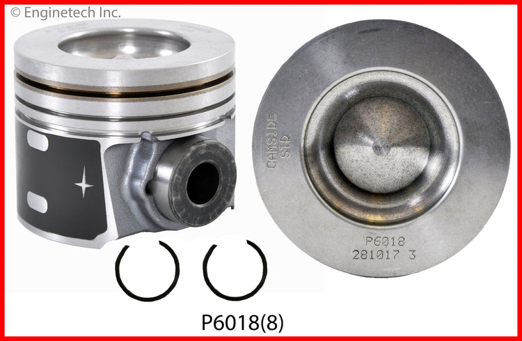 Enginetech P6018(8)STD Engine Piston Set Without Rings for Ford Super Duty (2008-2010)