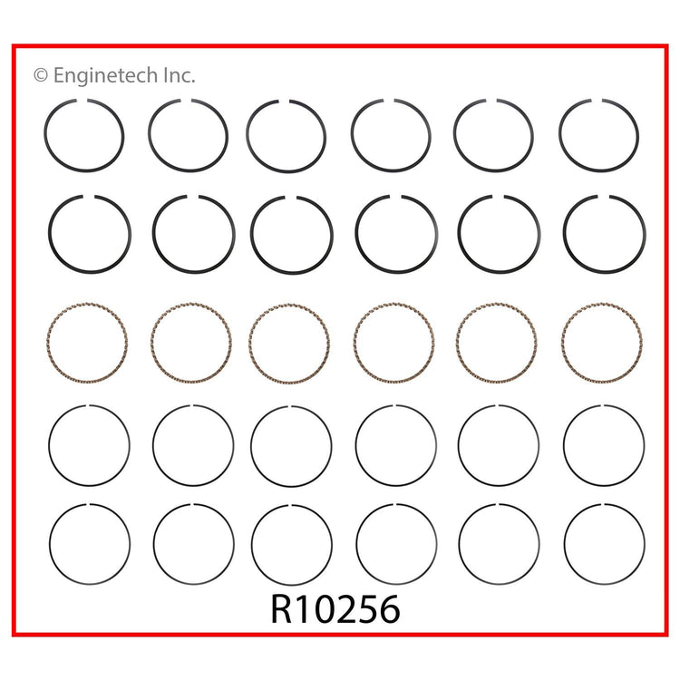 Enginetech R10256-STD Engine Cast Iron Piston Ring Complete Set for Domestic and Import Engines