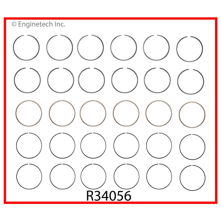Enginetech R34056-060 Engine Cast Iron Piston Ring Complete Set for Classic Dodge and Plymouth Vehicles
