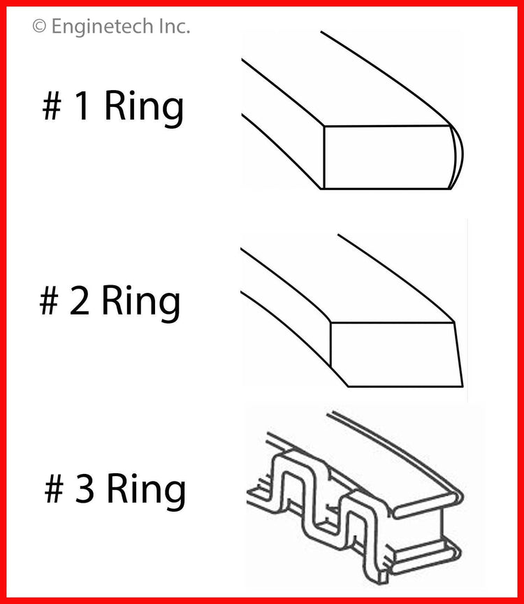 Enginetech R37458-030 Engine Cast Iron Piston Ring Complete Set for Domestic and Import Engines