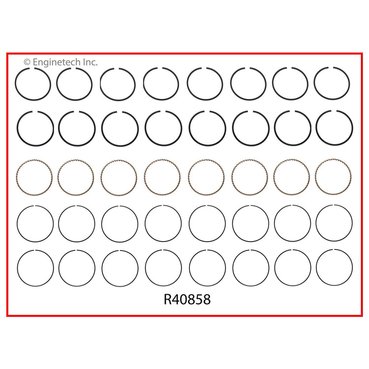 Enginetech R40858-060 Engine Cast Iron Piston Ring Complete Set for 1970-1974 American Motors & Jeep Vehicles
