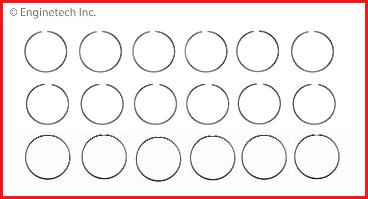 Enginetech S10726-020 Engine Premium Piston Ring Complete Set for Ram 2500 and 3500 (2012-2016)