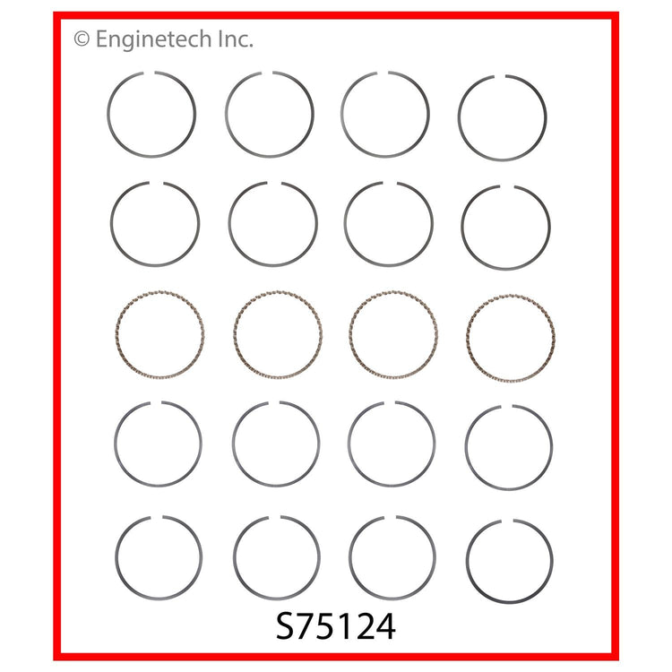 Enginetech S75124-.50 Engine Premium Piston Ring Set for Toyota Yaris and Scion Models
