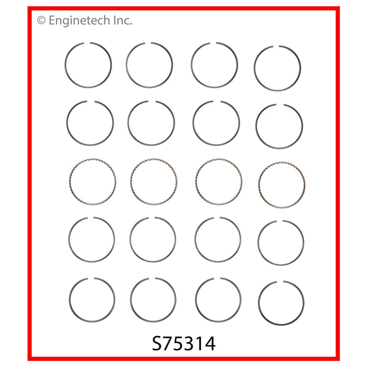 Enginetech S75314-STD Engine Premium Piston Ring Complete Set for Honda Civic
