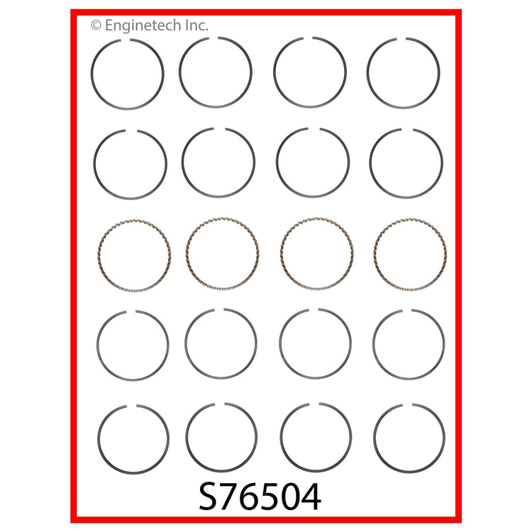 Enginetech S76504-STD Premium Piston Ring Set for Hyundai Accent 2001-2005