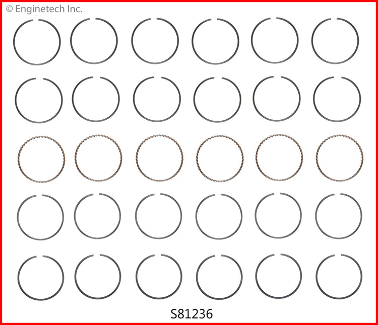 Enginetech S81236-STD Engine Premium Piston Ring Complete Set for Audi Vehicles
