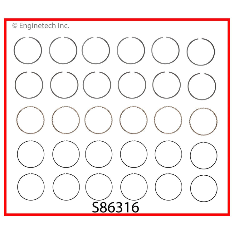 Enginetech S86316-STD Engine Premium Piston Ring Complete Set for Saturn and Cadillac Models
