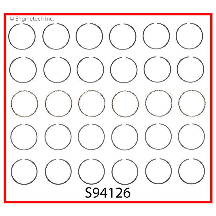 Enginetech S94126-STD Engine Premium Piston Ring Complete Set for Toyota Tacoma, 4Runner, Tundra