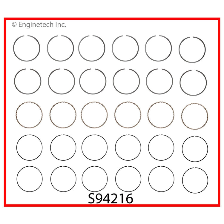 Enginetech S94216-.50 Premium Piston Ring Set for 2006-2010 GM and Saturn Engines