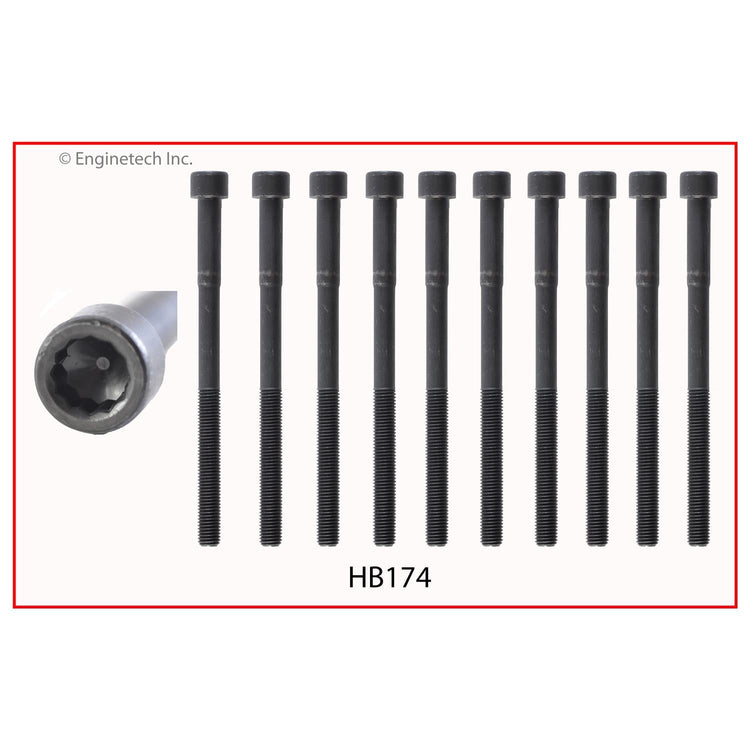 Enginetech Engine Cylinder Head Gasket Set for Toyota and Scion Vehicles with Head Bolts (Part No. TO2.4HS-HWB)