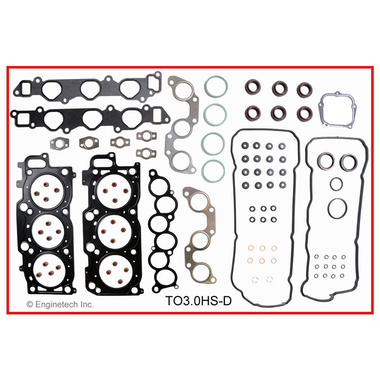Enginetech Engine Cylinder Head Gasket Set for Toyota and Lexus Vehicles with Head Bolts (Part Number: TO3.0HS-DWB)