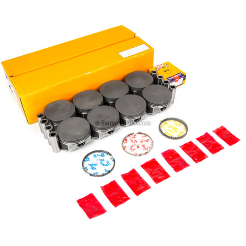 Pistons w/ Rings Flat Top Fits 04-09 Cadillac Chevrolet GM 4.8L 5.3L LS2 LS3