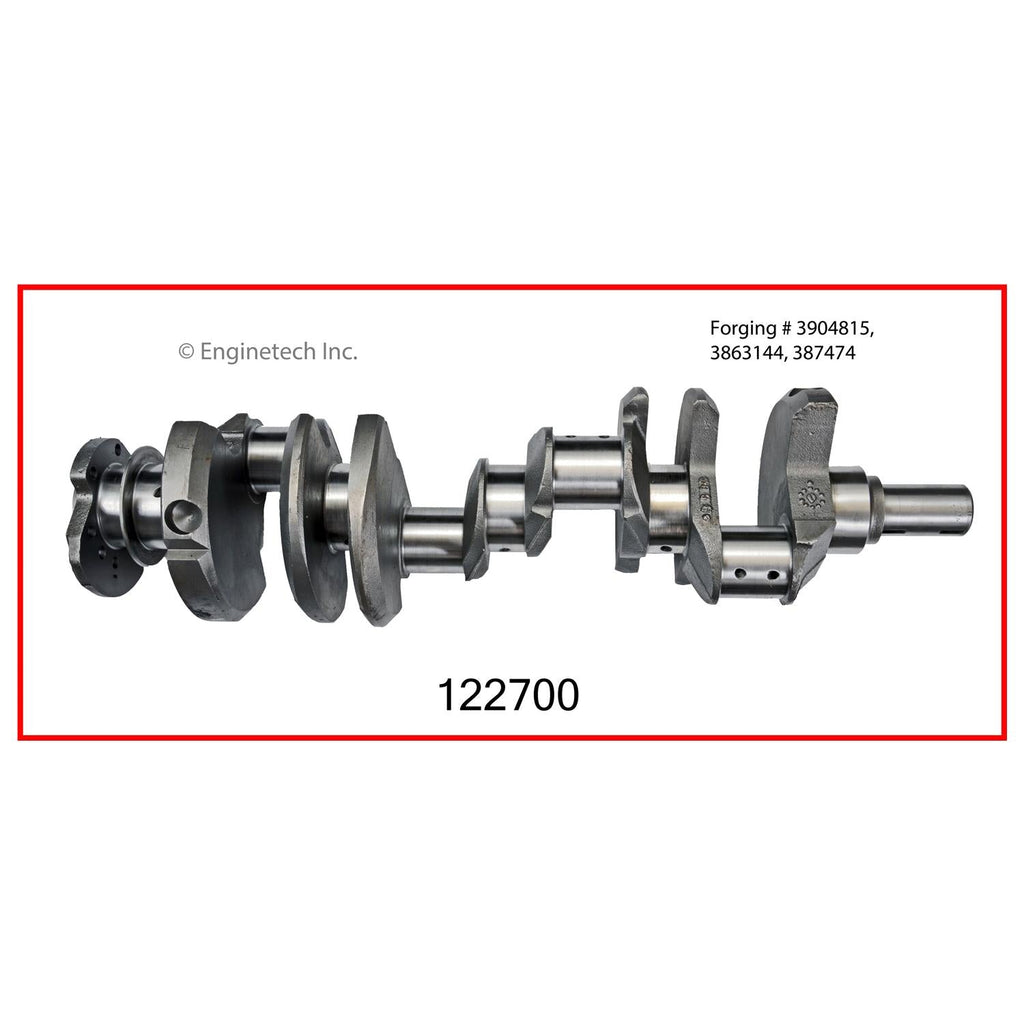 Enginetech Remanufactured Engine Crankshaft Kit with Main and Rod Bearings for Chevrolet Models