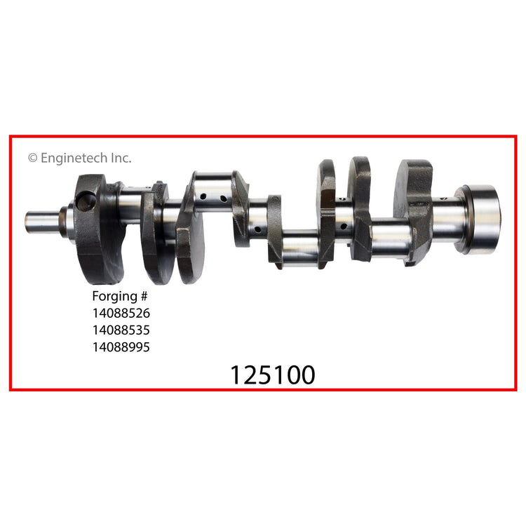 Enginetech Remanufactured Engine Crankshaft Kit with Main and Rod Bearings for Chevrolet, Buick, GMC (Part #125100)