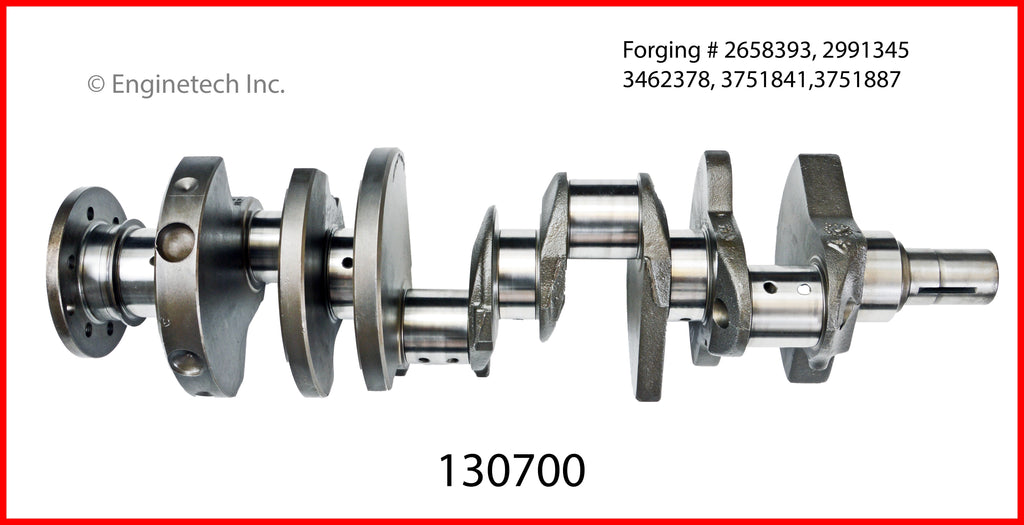Enginetech 130700 Remanufactured Engine Crankshaft Kit with Main and Rod Bearings for Dodge and Chrysler Vehicles