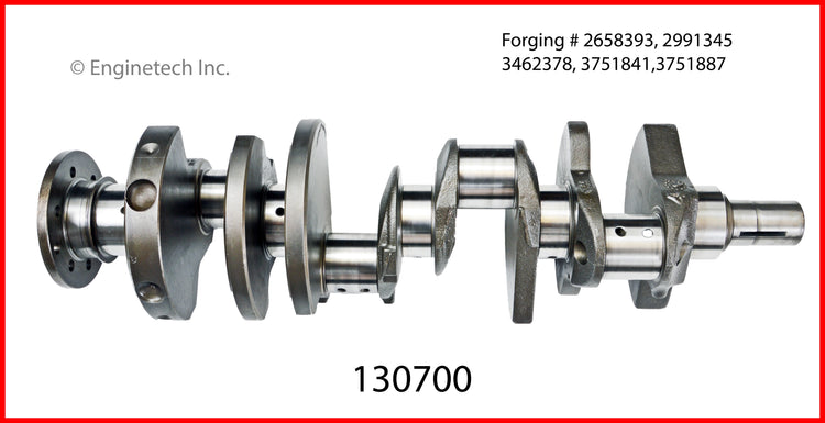 Enginetech 130700 Remanufactured Engine Crankshaft Kit with Main and Rod Bearings for Dodge and Chrysler Vehicles