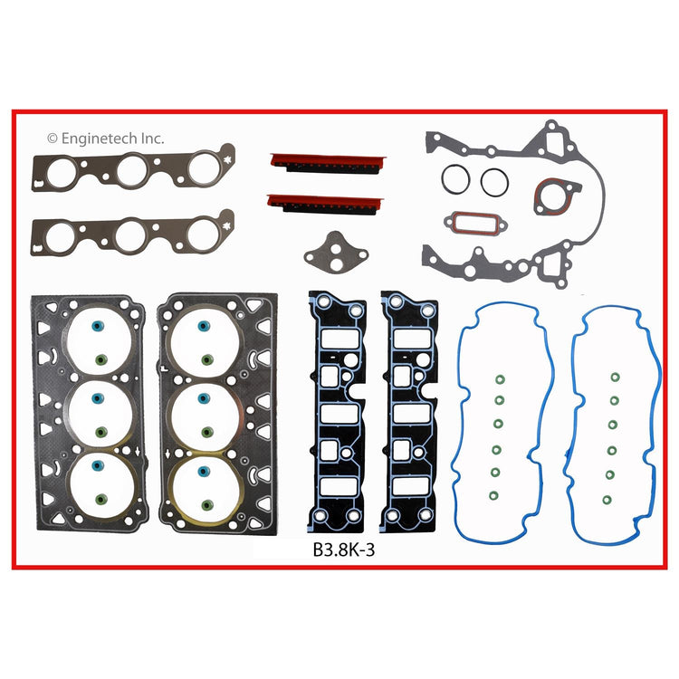 Enginetech B3.8K-3 Engine Full Gasket Set for Buick and Chevy Cars and Trucks