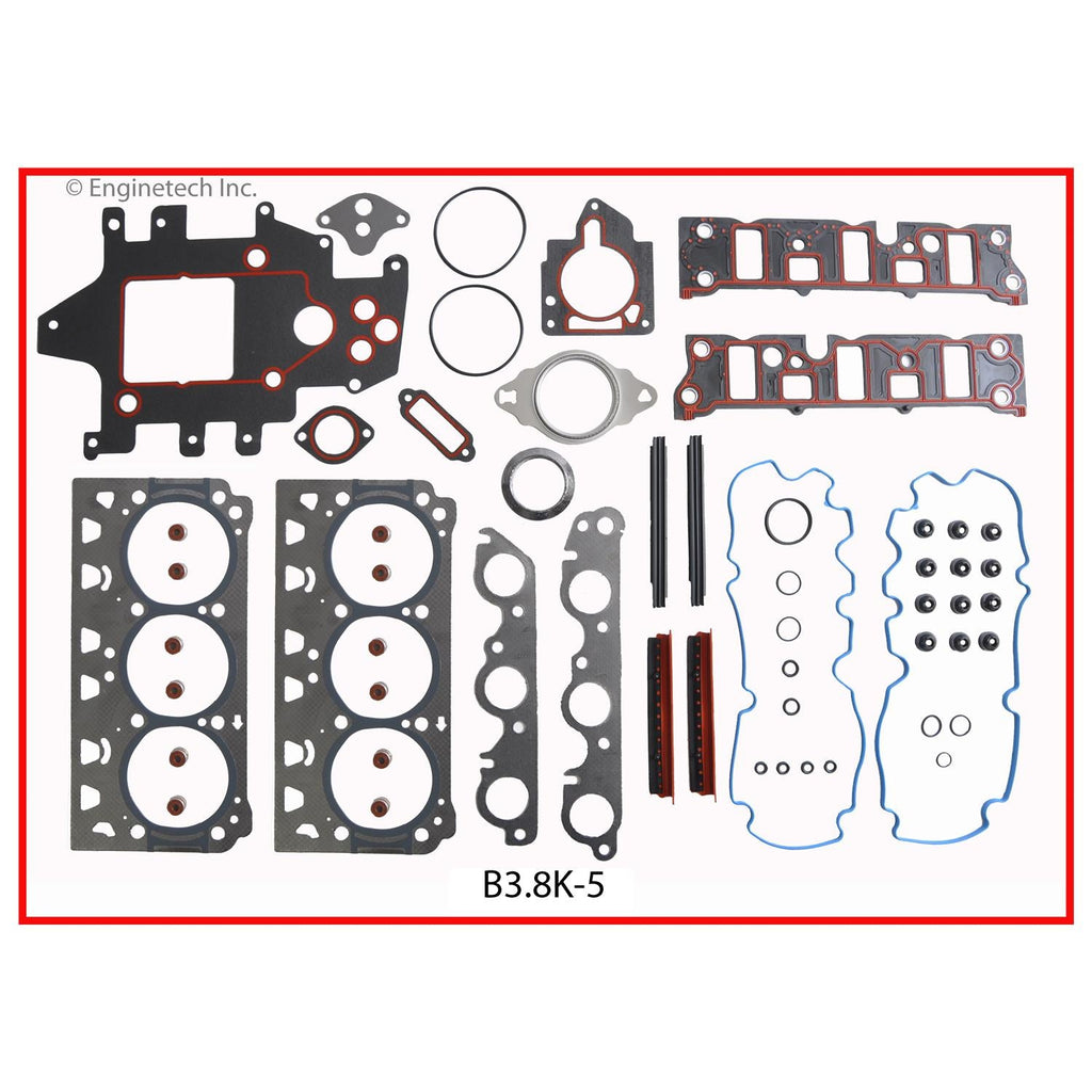 Enginetech B3.8K-5 Engine Full Gasket Set for Buick and Chevrolet Vehicles