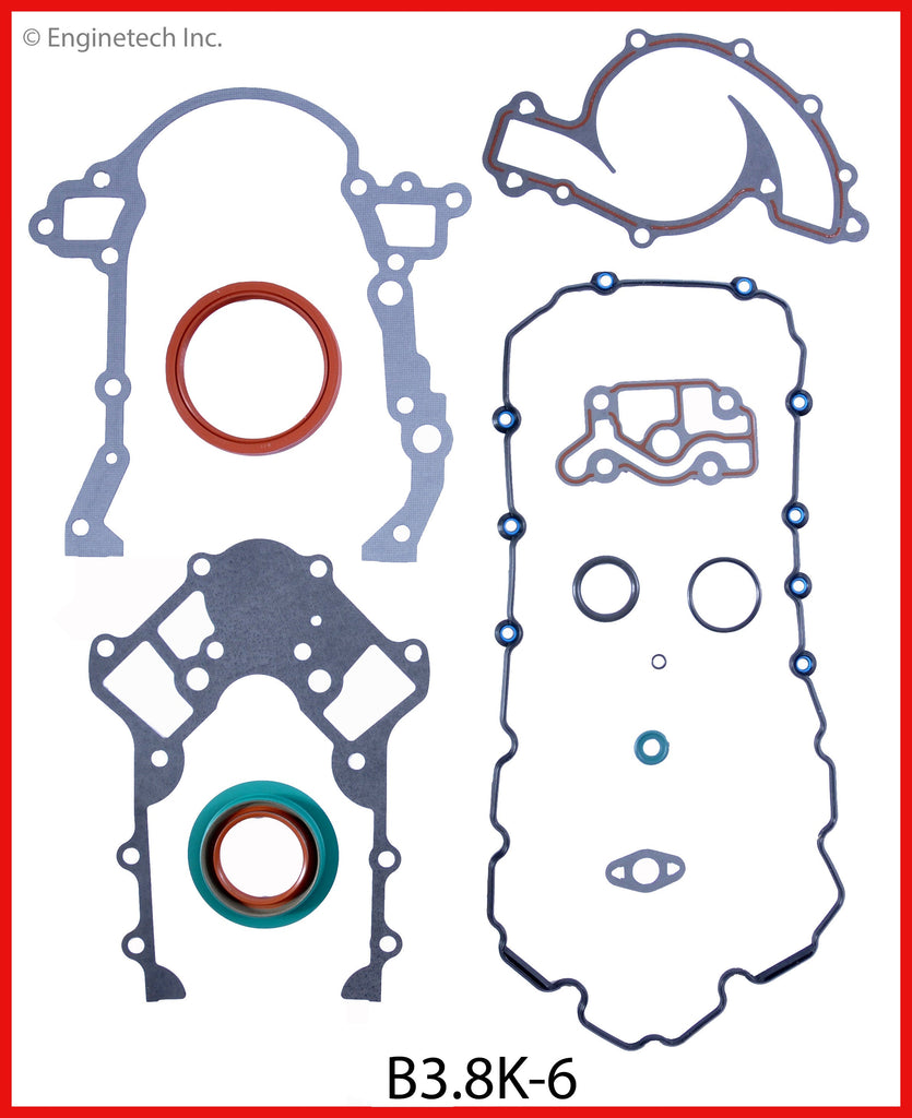 Enginetech B3.8K-6 Engine Full Gasket Set for Buick and Pontiac Vehicles