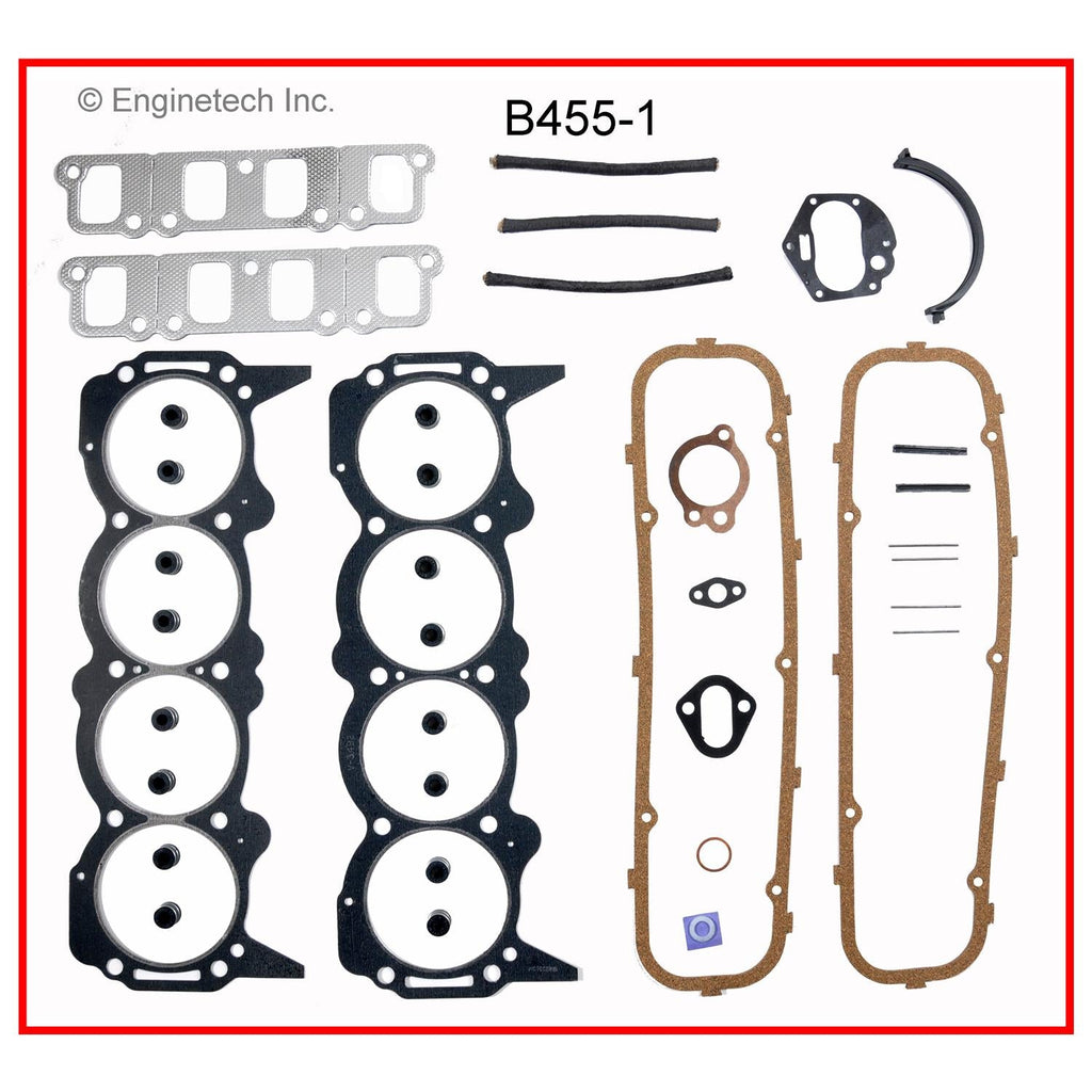 Enginetech B455-1 Engine Full Gasket Set for Buick Cars and Trucks