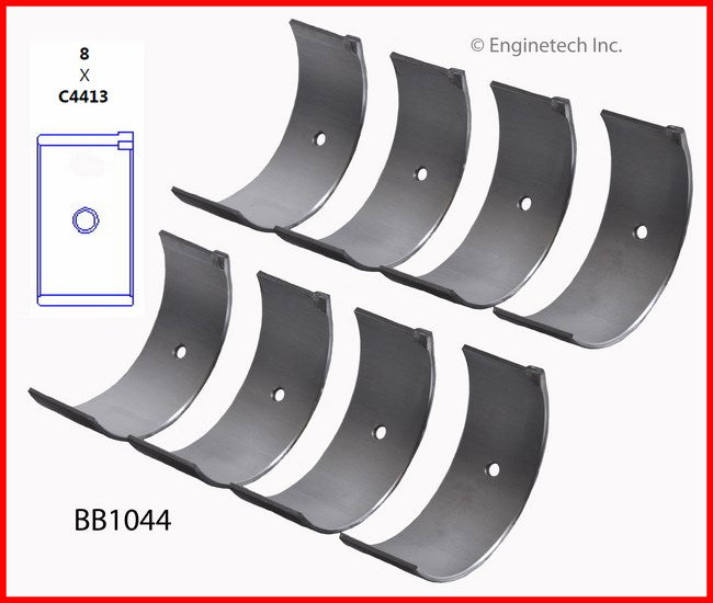 Enginetech BB1044STD Engine Full Connecting Rod Bearing Set for Nissan 200SX, 510, and D21