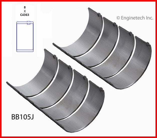 Enginetech BB105J030 Engine Full Connecting Rod Bearing Set for Select GM and Saturn Models
