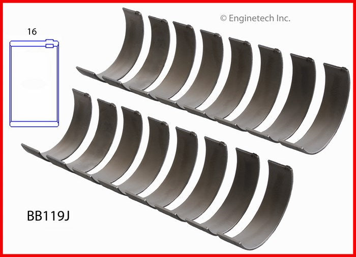 Enginetech BB119JSTD Engine Full Connecting Rod Bearing Set for 2004-2005 Ford Trucks and Vans