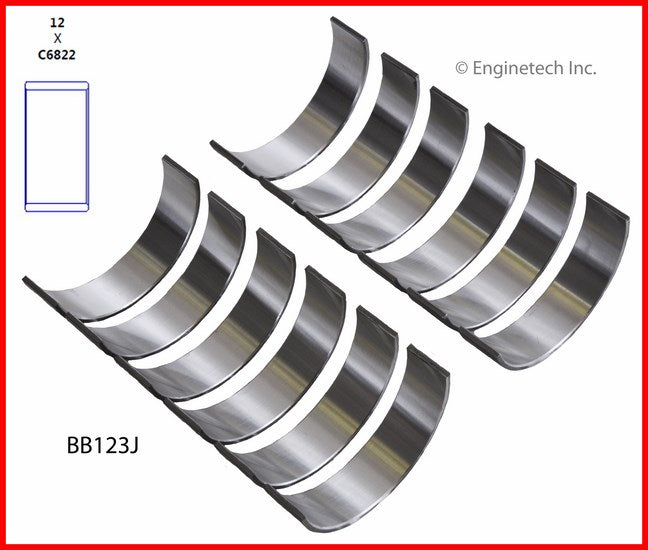 Enginetech BB123JSTD Engine Full Connecting Rod Bearing Set for Jeep and Dodge Trucks