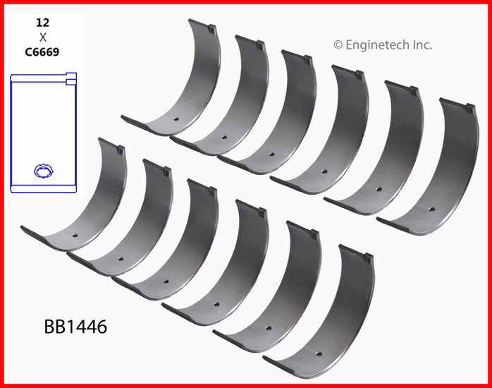 Enginetech BB1446.25 Engine Full Connecting Rod Bearing Set for Toyota and Lexus Vehicles