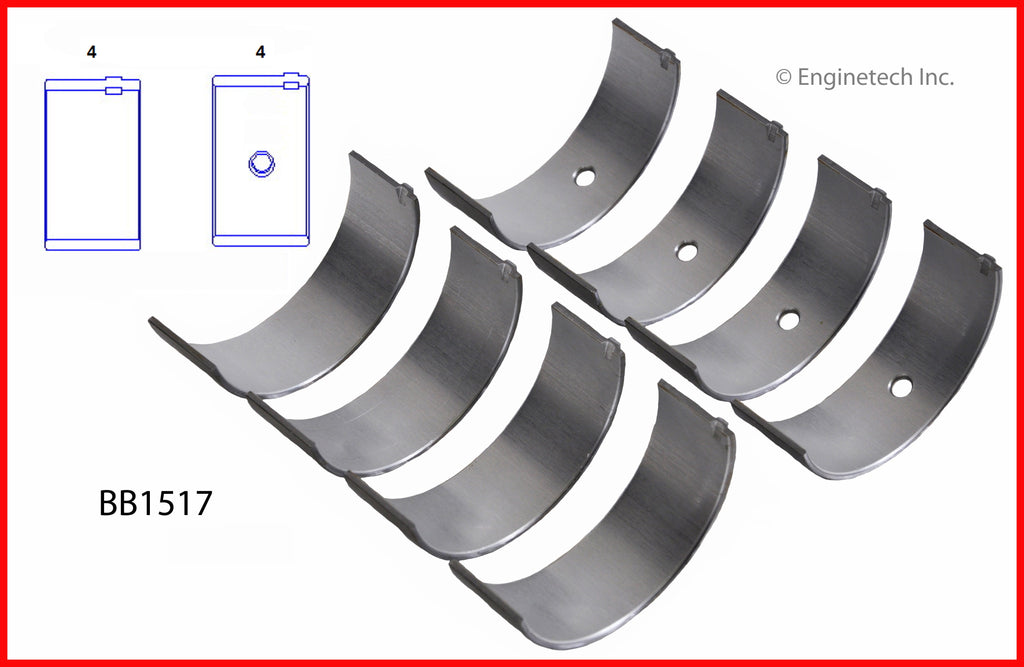 Enginetech BB1517.25 Engine Full Connecting Rod Bearing Set for Isuzu Vehicles