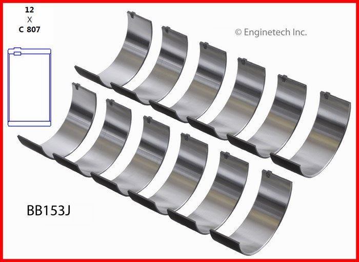 Enginetech BB153J010 Engine Full Connecting Rod Bearing Set for Classic Chevy and GMC Vehicles