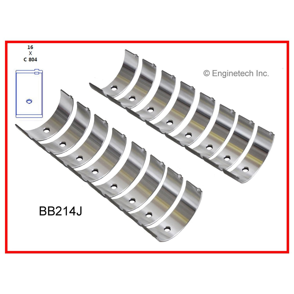Enginetech BB214J010 Engine Full Connecting Rod Bearing Set for Domestic and Import Engines