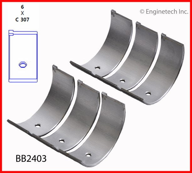 Enginetech BB2403.50 Engine Full Connecting Rod Bearing Set for Chevrolet and Geo Metro