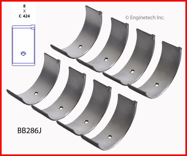 Enginetech BB286J.50 Engine Full Connecting Rod Bearing Set for Dodge and Plymouth Vehicles