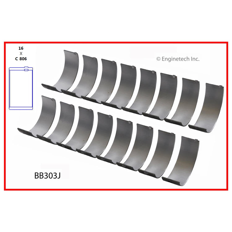 Enginetech BB303J030 Engine Full Connecting Rod Bearing Set for Domestic and Import Engines