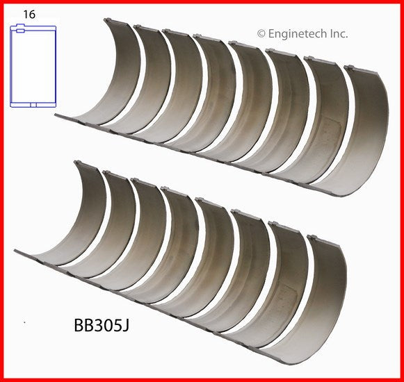 Enginetech BB305J030 Engine Full Connecting Rod Bearing Set for Cadillac Chassis and Calais (1968-1974)